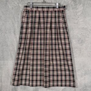 VTG Pendleton Womens Wool Plaid Midi Skirt USA Pleated Classic Preppy Sz 10 Boho